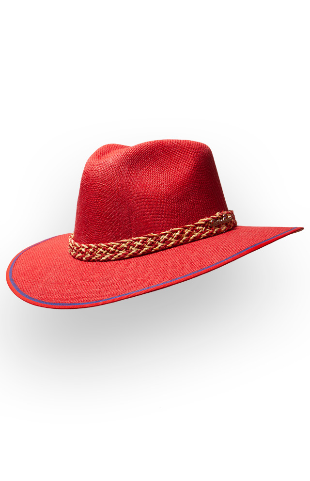 Sombrero Safari yute rojo